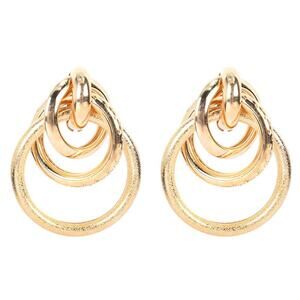 Retro Geometric Hoop Earrings Boho‎ Fashion Gold Tone Cottagecore Stud